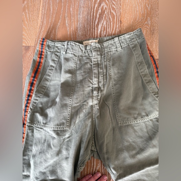 Nili Lotan Luna Pant w/ Tape in Green w/ Orange and Navy Tape sides sir 8 - Picture 6 of 9